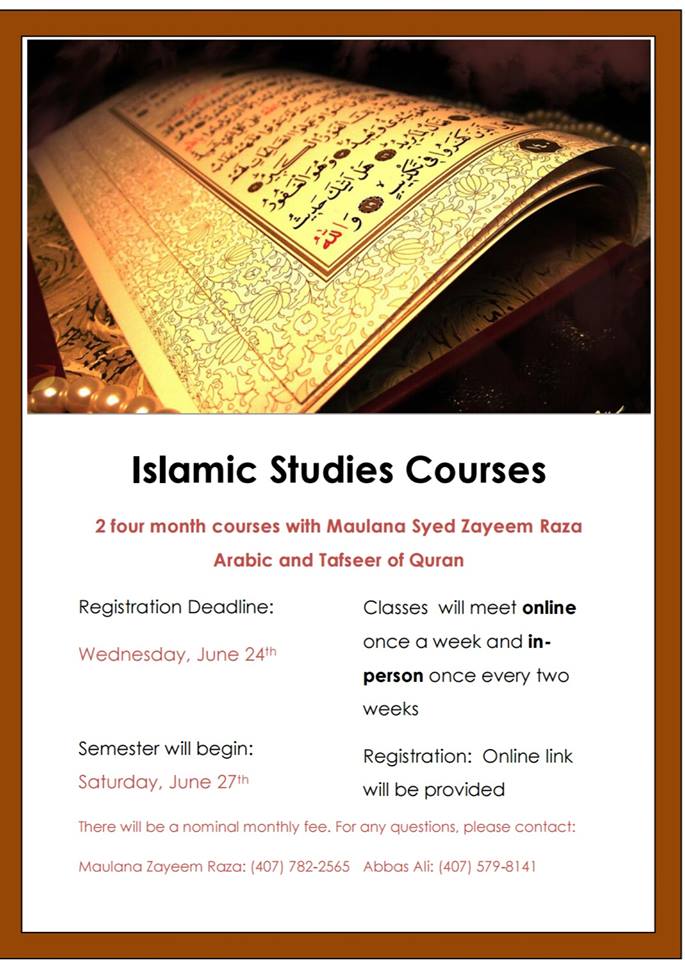 Islamic Courses Jaffaria Islamic Center